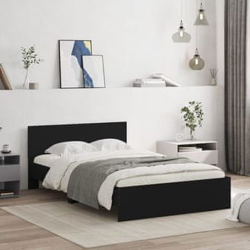 Vidaxl Okvir kreveta s uzglavljem crni 120x200 cm