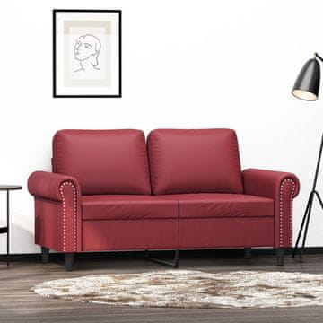 Vidaxl Dvosjed Kauč Vinsko Crvene 120 cm Imitacija Kože