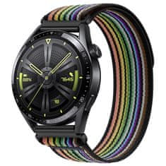 BStrap Velcro Nylon remen za Xiaomi Amazfit GTR Mini, black rainbow