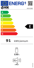 VOX electronics KS 1530 E podpultni hladnjak