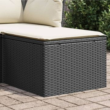 Vidaxl Vrtna stolica s jastukom crna 55x55x37 cm poli ratan