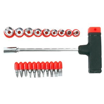 slomart Top Tools Set bitova i utičnica T-drška, 21 kom.