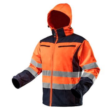 Radna jakna s kapuljačom visoke vidljivosti, softshell, narančasta, veličina XXL