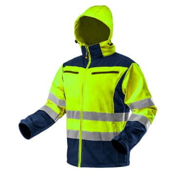Topex Radna jakna s kapuljačom visoke vidljivosti, softshell, žuta, veličina S