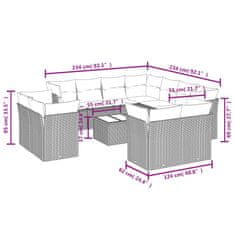 Vidaxl 12-dijelni set vrtnih sofa od poliratana s jastucima crni