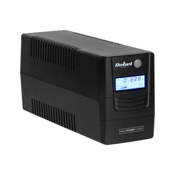 slomart Rebel Nanopower Plus 1000 UPS napajanje, 1000VA / 600W, LCD, USB, RJ45