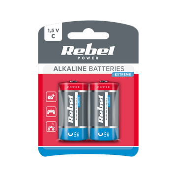 2x Rebel Extreme LR14 R14 C alkalne baterije