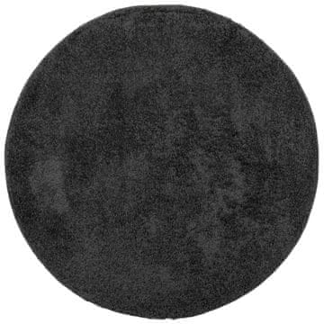 Vidaxl Čupavi tepih PAMPLONA s visokim vlaknima antracit Ø 80 cm