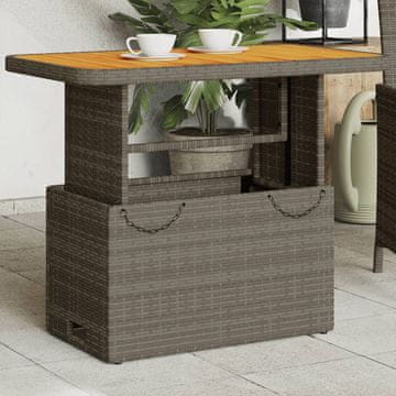 Vidaxl Vrtni stol, sivi, 90x55x71 cm, poliratan i akacija