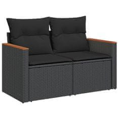 Vidaxl 6-dijelni set vrtnih sofa s jastucima crni od poliratana