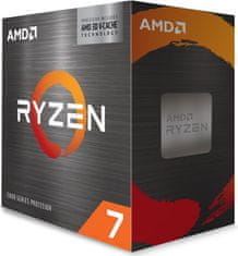 AMD Ryzen 7 5700X3D procesor, 8 jezgri, 16 niti, 3,0 GHz, 4,1 GHz Boost, Wraith Stealth (100-100001503WOF)