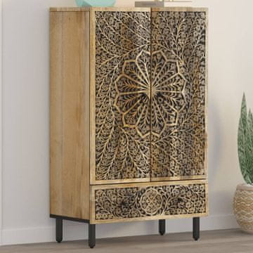 Vidaxl Komoda s ladicama, 60x33x100 cm, masivno drvo manga