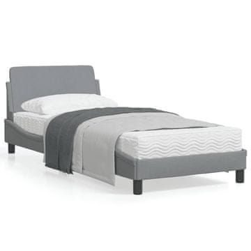 Vidaxl Okvir kreveta bez madraca svijetlo sivi 90x200 cm presvučen tkaninom