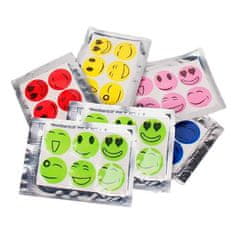 Netscroll Naljepnice protiv komaraca, obliži protiv komaraca, 60 komada, do 12 sati zaštite, eterična ulja, za djecu i odrasle, smiley dizajn, PatchStickers
