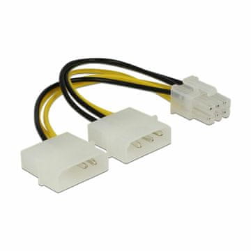 Delock Adapter DC 2x Molex M - 6-pinski za PCIe grafičke kartice. 0,15 m 82315