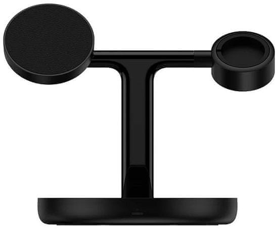 BASEUS bežični punjač, stalak, 3u1, MagSafe, crni (WXTE000101)
