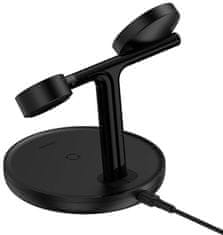 BASEUS bežični punjač, stalak, 3u1, MagSafe, crni (WXTE000101)