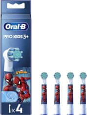 Oral-B Pro Kids 3+ EB10S glava električne četkice za zube, 4 komada, Spiderman
