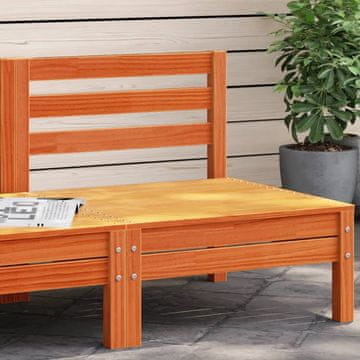 Vidaxl Vrtna sofa bez naslona za ruke, smeđa boja voska, masivni bor