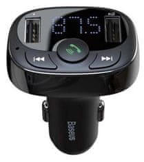BASEUS  Auto FM odašiljač + auto punjač 2xUSB, microSD, crni (CCMT000001)
