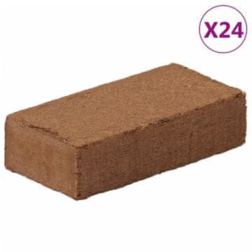 Vidaxl Blokovi od kokosovih vlakana 24 kom 650 g svaki 15,6 kg ukupno