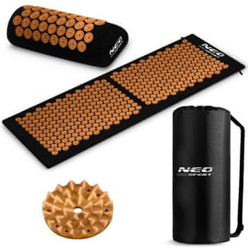Neo-Sport NS-901 crno-zlatna akupresurna prostirka s bodljama
