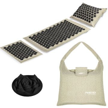 Neo-Sport NS-902 prostirka za akupresuru s bodljama, siva i crna