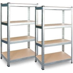 Plonos Metalni stalci za pohranu, set od 2 komada 180 x 90 x 40 cm PL-702