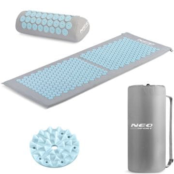 Neo-Sport NS-901 akupresurna prostirka s bodljama, siva i plava