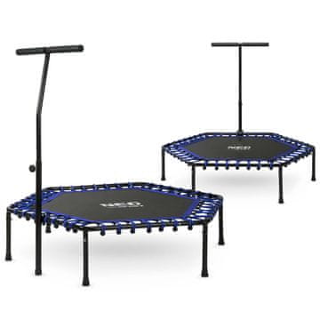 Neo-Sport Fitness trampolin s ručkom 127 cm - šesterokutni plavi