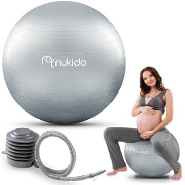 Nukido Lopta za aerobik za trudnice 65 cm NS-951 siva