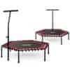fitness trampolin s ručkom 127 cm - šesterokutni crveni
