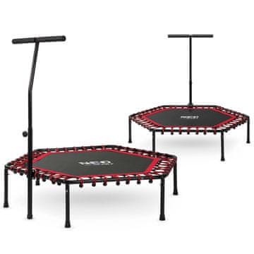 Neo-Sport Fitness trampolin s ručkom 127 cm - šesterokutni crveni