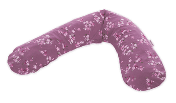Theraline Original navlaka za trudnički jastuk, 100% pamuk, 190 cm, cvjetovi viole