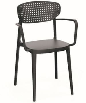 Rojaplast Fotelja AIRE - Elegantan Retro Stil, UV Otporna, Antracit Boja