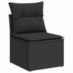 Vidaxl 6-dijelni set vrtnih sofa s jastucima crni od poliratana