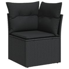 Vidaxl 12-dijelni set vrtnih sofa od poliratana s jastucima crni