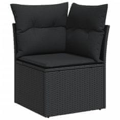 Vidaxl 12-dijelni set vrtnih sofa od poliratana s jastucima crni