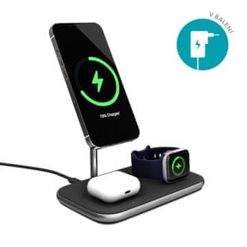 EPICO Qi2 Mag+ bežični punjač s adapterom, 3u1, crni (9915101300253)