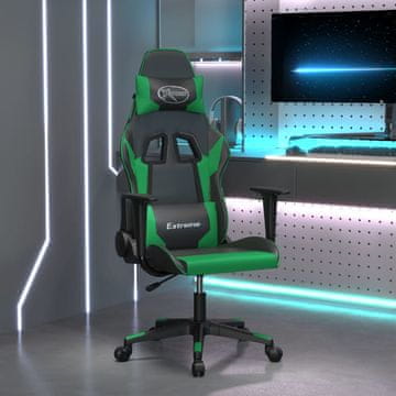 Vidaxl Gamerska stolica, crna i zelena, umjetna koža