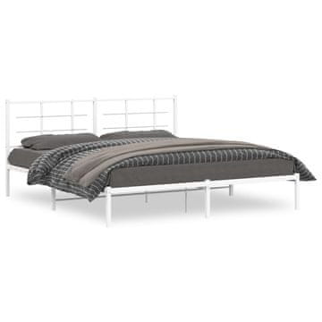 Vidaxl Metalni okvir kreveta s uzglavljem bijeli 180x200 cm