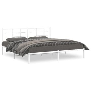 Vidaxl Metalni okvir kreveta s uzglavljem bijeli 193x203 cm