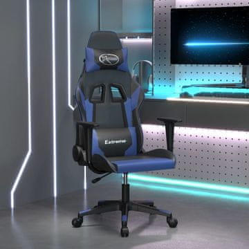 Vidaxl Gamerska stolica, crna i plava, umjetna koža