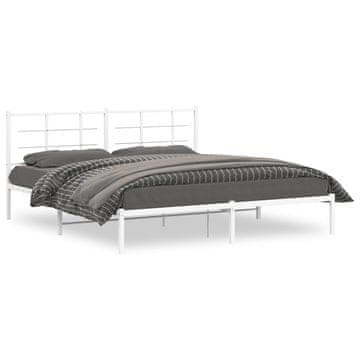 Vidaxl Metalni okvir kreveta s uzglavljem bijeli 183x213 cm
