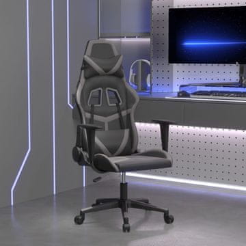 Vidaxl Gamerska stolica, crna i siva, umjetna koža