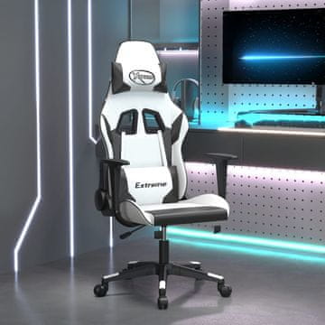 Vidaxl Gamerska stolica, crno-bijela, umjetna koža