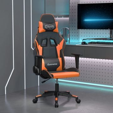 Vidaxl Gamerska stolica, crna i narančasta, umjetna koža