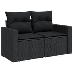 Vidaxl 12-dijelni set vrtnih sofa od poliratana s jastucima crni