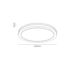 Abruzzo Okrugla stropna lampa 22 cm LED 18W crno/bijela Marlon Eko-Light
