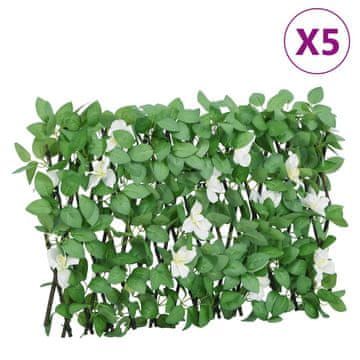 Vidaxl Umjetna pergola od bršljana, proširiva, 5 kom, zelena